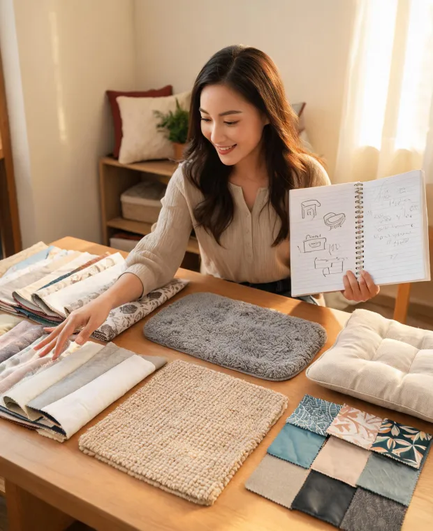 Slip advisor reviewing room materials