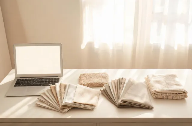 Slip contact desk with room samples