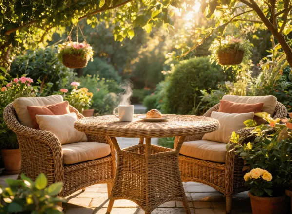 Outdoor patio with cushions