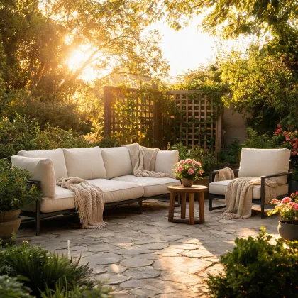 Patio cushions and soft outdoor seating
