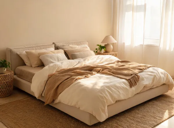 Bedroom with Slip bedding