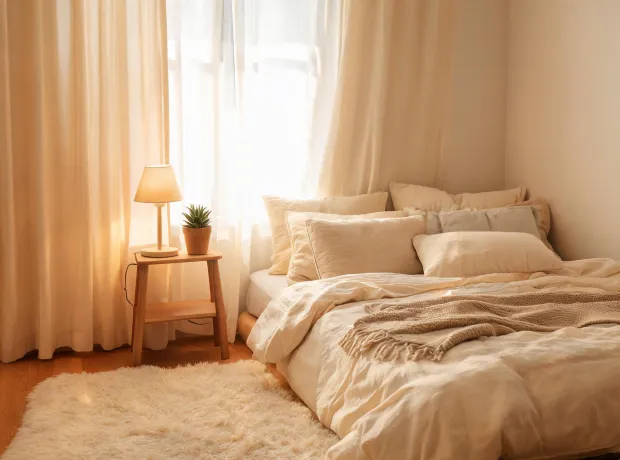 Small apartment multi use soft furnishings