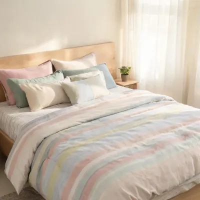 multi coloured bed sheet