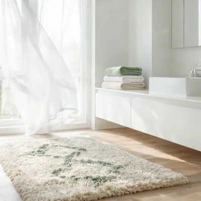 nordic knots shaggy boho area rug